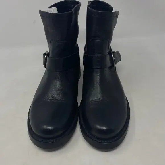 Frye Veronica Leather Booties Black Leather Moto Boot 8.5 - Picture 3 of 8
